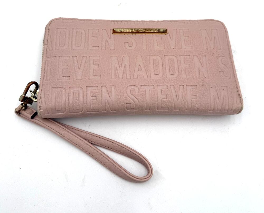 Steve Madden Light Pink Zip Around Wristlet Wallet